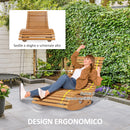 Sedia a Dondolo da Giardino a S con Seduta Ergonomica 130x60x60 cm in Legno di Abete e di Pino-5