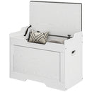 Panca Contenitore in Legno con Cuscino in Tessuto 103L 75x40x56cm Bianco -1