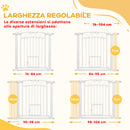 Cancelletto di Sicurezza per Animali con Estensioni 76-104x77cm Porta per Gatti Bianco -5