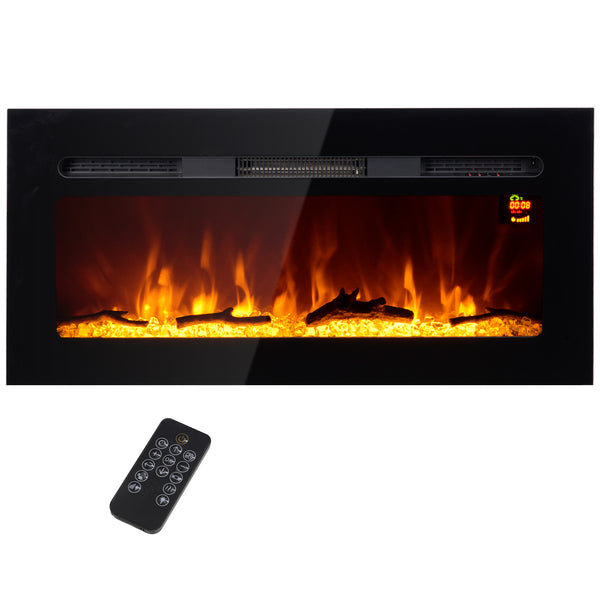 Camino Elettrico da Parete 1800W con Telecomando e Display LCD 91,4x15,8x45 cm Nero online