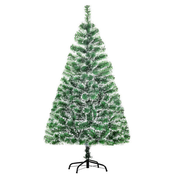 Albero di Natale Artificiale Innevato 150 cm 416 Rami Verde e Bianco online