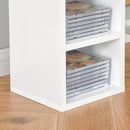 Set 2 Pezzi Mobile Libreria Porta CD 21x19.2x88,3 cm in Legno Bianco  -7