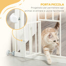 Cancelletto di Sicurezza per Cani con Porta Piccola Montaggio a Pressione Chiusura Automatica 74-80x91,4 cm Bianco-7