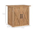 Casetta Box Da Giardino a 2 Ante Stile Country 77x55x72 cm in Legno Marrone -3