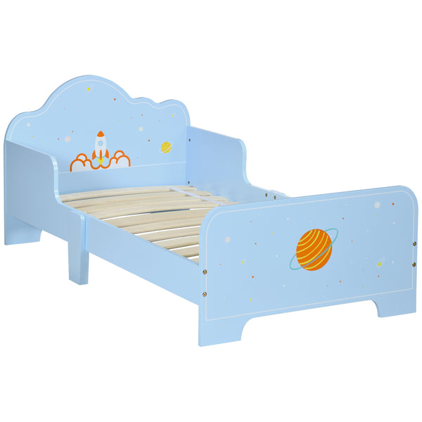 acquista Letto per Bambini con Sponde 143x74x59 cm Fantasia Spaziale Azzurro