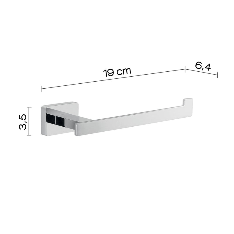 Porta Rotolo da Parete Scoperto 3,5x19x6,4 cm in Acciaio Cromato Bonussi-2