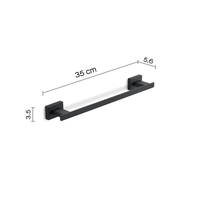 Portasciugamani da Parete 35 Cm Nero  Bonussi-2