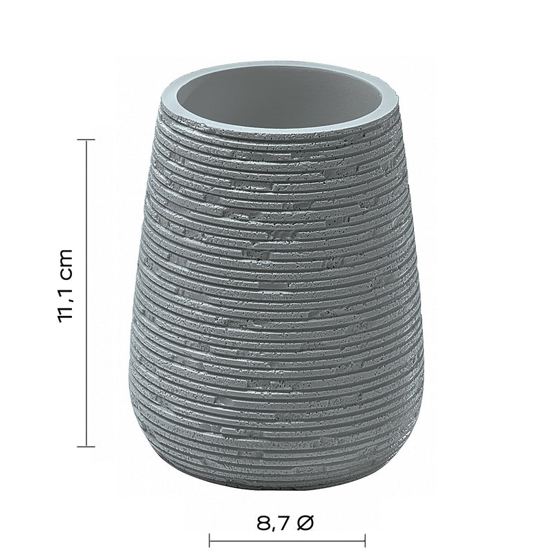 Porta Spazzolino da Appoggio 11,1x8,7x8,7 cm Grigio Bonussi-2