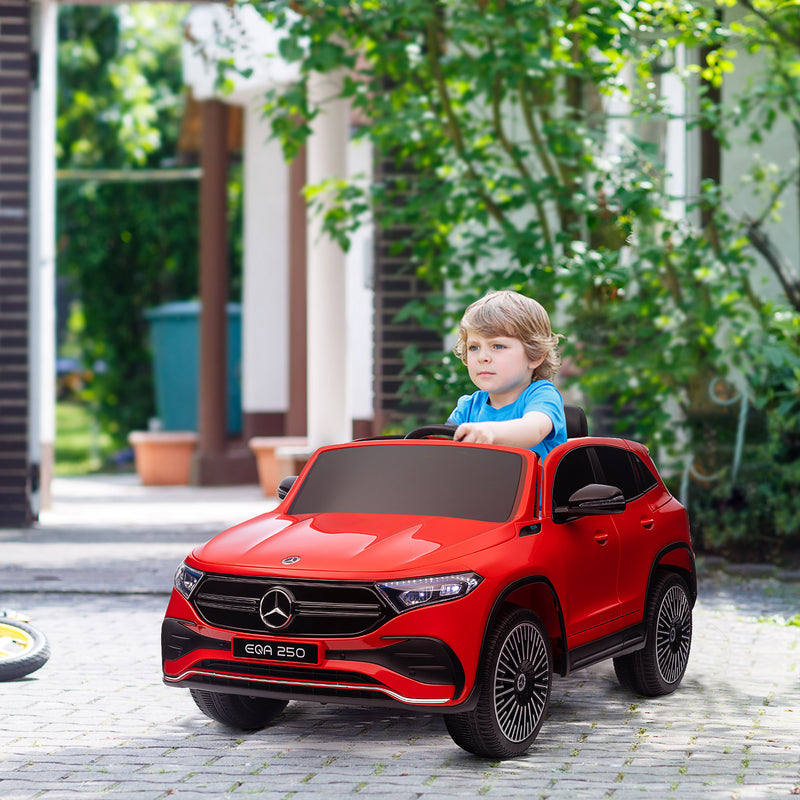 Macchina Elettrica per Bambini 12V con licenza Mercedes EQA Rossa-2