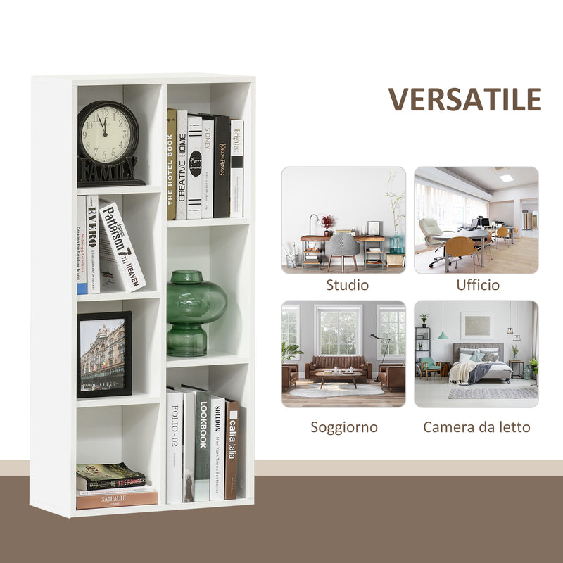 Libreria Moderna a Cubi con 7 Ripiani 50x24x106 cm in Legno Truciolato Bianca-4