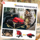 Passeggino per Cani Piccoli Pieghevole Maniglione Reversibile 76,5x52x95cm Rosso -5