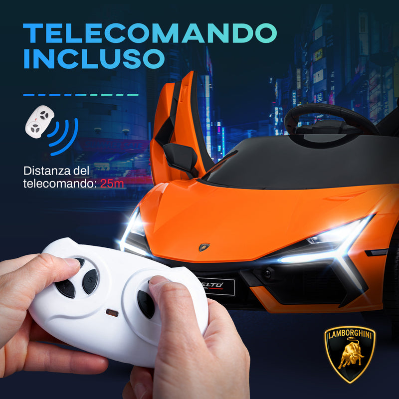 Macchina Elettrica per Bambini Licenza Lamborghini Revuelto 12V Guida Manuale e Telecomando Arancione -8