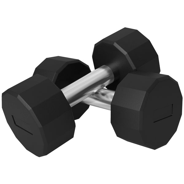 Set 2 Manubri Palestra 12 kg Pesi esagonali Manico in Acciaio Nero sconto