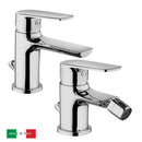 Set Rubinetti Miscelatore Monocomado Lavabo e Bidet in Ottone Cromato Bonussi-1