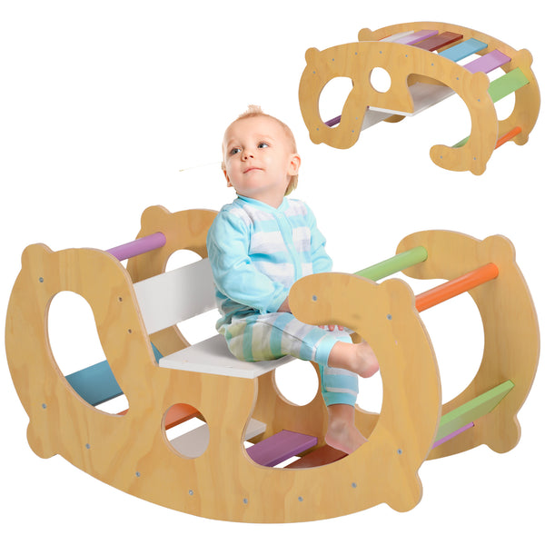 sconto Gioco per Bambini 2 in 1 Arco Montessoriano Sedia a Dondolo 91x41x48 cm in Legno di Pino