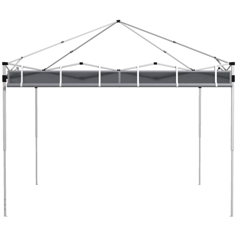 Pareti Gazebo 3x3 e 3x6 m in Tessuto Oxford Grigio con Chiusure ad Anello e a Gancio-7