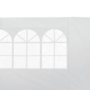 Set 2 Pareti Laterali per Gazebo 3x3 m Pieghevoli 295x200 cm in tessuto Oxford con Finestre Bianco-8