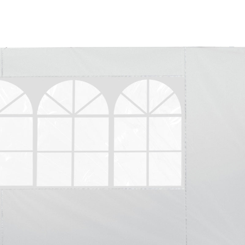 Set 2 Pareti Laterali per Gazebo 3x3 m Pieghevoli 295x200 cm in tessuto Oxford con Finestre Bianco-8