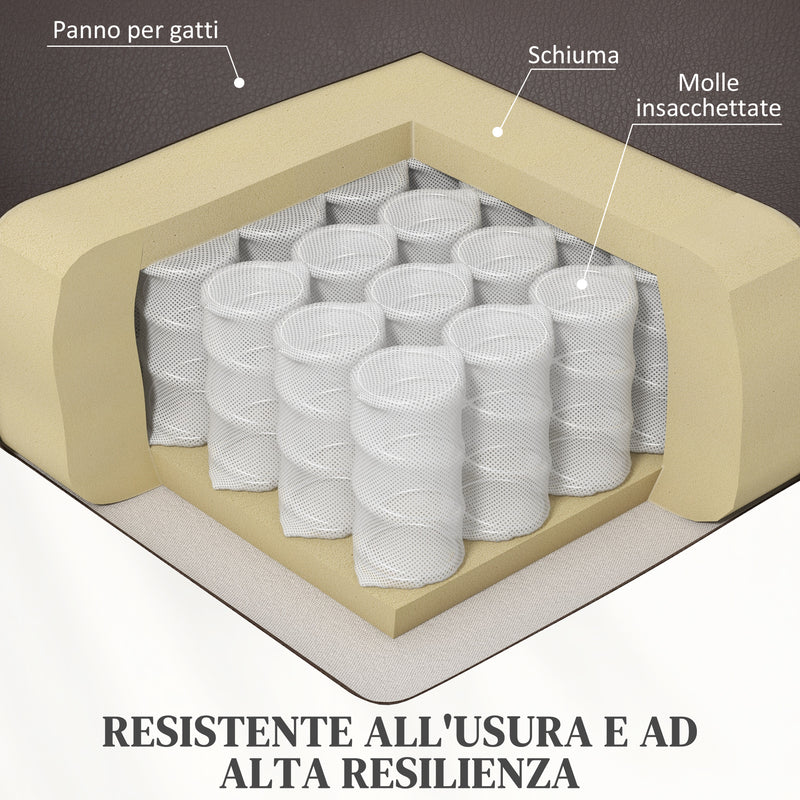 Poltrona Alzapersona Reclinabile 1 Motore con 8 Punti Massaggio 67x89x102 cm Riscaldamento e 2 Telecomandi Marrone-4