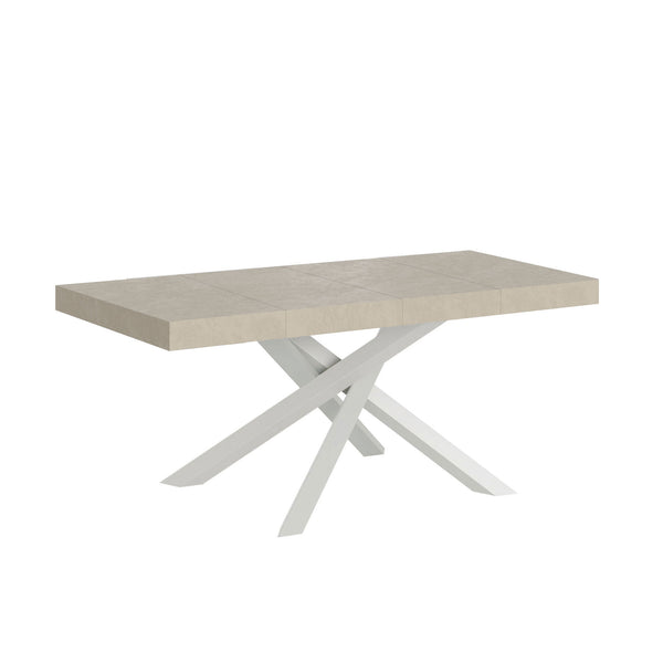 prezzo Tavolo Allungabile 120-380x90x77 cm Volantis Premium Cashmere Telaio Bianco