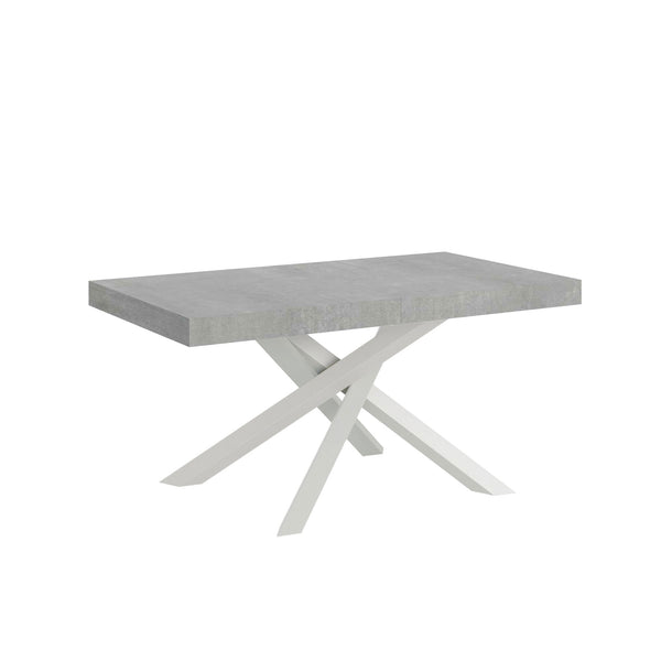 Tavolo Allungabile 200-304x90x77 cm Volantis Cemento Telaio Bianco acquista