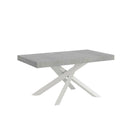 Tavolo Allungabile 180-440x90x77 cm Volantis Cemento Telaio Bianco -1