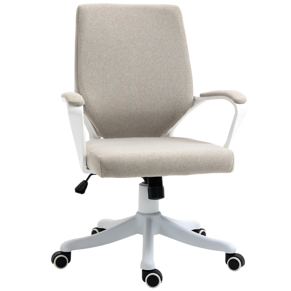 sconto Sedia Operativa Ergonomica Regolabile Funzione Dondolo Beige e Bianco