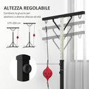 Supporto Sacco Boxe Altezza Regolabile 175-220 cm con 6 Barre di Rinforzo in Acciaio Nero   -5