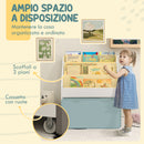 Libreria per Bambini 62.5x30x70 cm 3 Ripiani e Cassetto Inferiore Bianco  -4