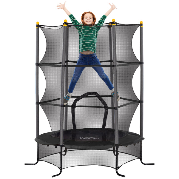 sconto Trampolino Elastico per Bambini da 3 Anni Ø160 cm con Rete di Protezione Nero