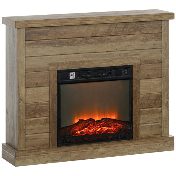 prezzo Camino Elettrico da Pavimento 1800W Effetto Fiamma e Telecomando 96,5x22x81,7 cm color Legno