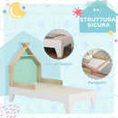 Struttura Letto Singolo per Bambini 144x74x110 cm Casetta con Sponde in Legno Verde  -5