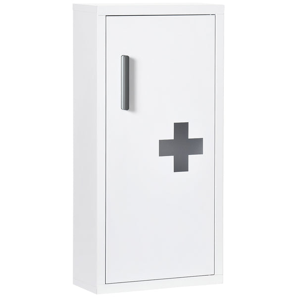 sconto Armadietto Medicinali a 3 Ripiani con Porta Magnetica 30x12x60 cm in Acciaio Bianco