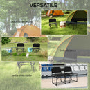 Set da 2 Sedie Pieghevoli Multifunzione da Campeggio 51x58x72 cm Telaio in Metallo e Tessuto Oxford Nero-4