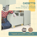 Libreria per Bambini con Ripiani Mensole e Cassetto 60x29,9x90 cm in MDF Verde -6