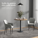 Set 2 Sedie Imbottite Stile Nordico 54x57x80 cm Tessuto Effetto Velluto Grigio Scuro -4