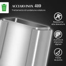 Pattumiera a Pedale 2 Sezioni da 20L 41,8x36,7x58 cm in Acciaio Inox e PP  -5