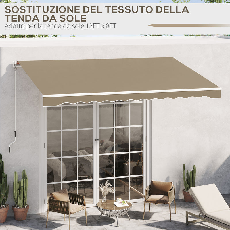 Telo di Ricambio per Tenda a Bracci in Poliestere Anti UV da 4x2,5m Beige-6