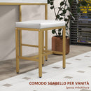 Mobile Toeletta con Specchio 2 Cassetti 5 Ripiani e Sgabello 80x40x138 cm in MDF e Truciolato Bianco-6