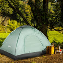 Tenda da Campeggio 2 Posti con Porta a Cerniera Zanzariera e Sacca di Trasporto 206x185x120 cm in Poliestere Verde-2