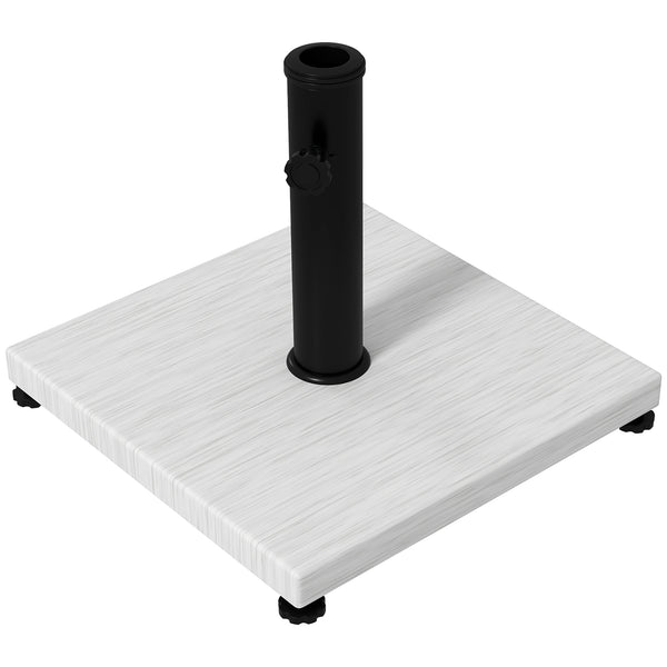 Base per Ombrellone da 25kg in Metallo e Cemento con Effetto Legno 45x45x33.5cm Bianco acquista