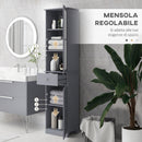 Mobile a Colonna da Bagno 40x27x171,5cm in MDF Grigio  -6