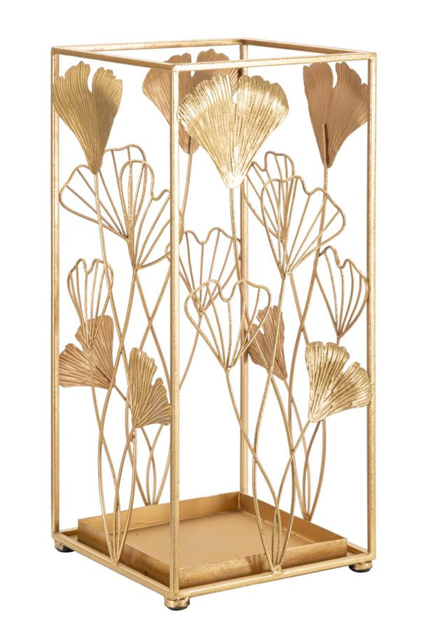 sconto Portaombrelli Oro Leaf 22,5x22,5x48,5 cm in Ferro