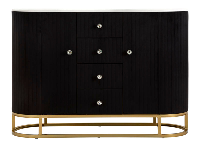 Mobile Montpellier Nero 120x40x85 cm in Ferro Legno -2