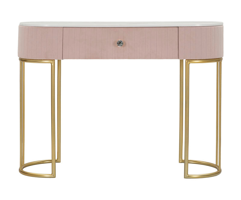 Console Montpellier Rosa 100x40x75 cm in Ferro Legno -2