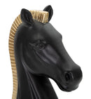 Statua Cavallo Nero e Oro 10,5x8,5x19 cm in Poliresina-3