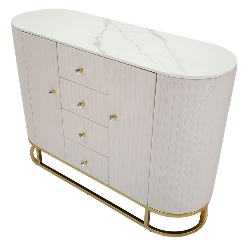 Mobile Montpellier Crema 120x40x85 cm in Ferro Legno -4