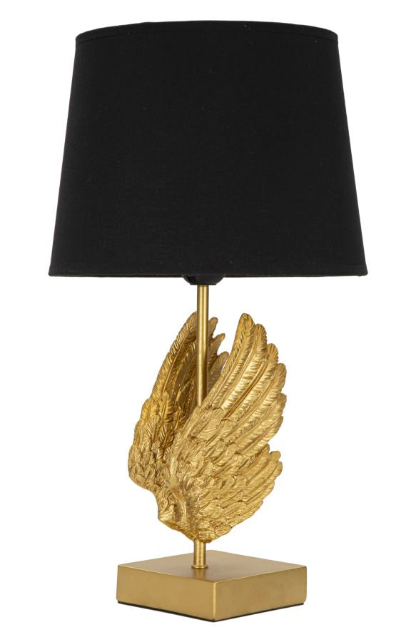 online Lampada da Tavolo Wings 25x45x25 cm in Ferro Oro/Nero