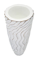 Vaso Alto 35x90x35 cm in Poliresina Bianco-3