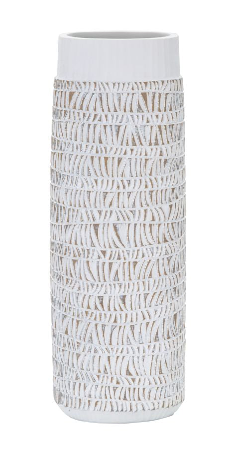 sconto Vaso Nairobi Oval 19x50x12 cm in Poliresina Bianco